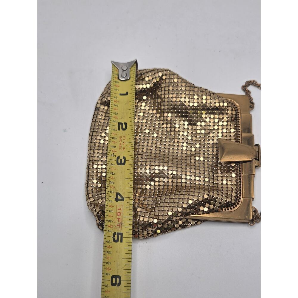 Whiting & Davis 2 Gold Mesh Purses Hand Bag Clasp Coin Purse Vintage w/ Box - Picture 15 of 16
